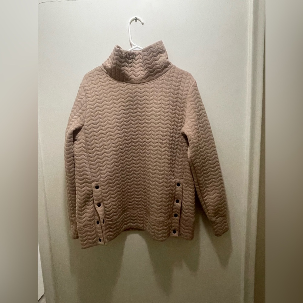 Activewear Quilted Mock Neck Sweater Women's Size Large